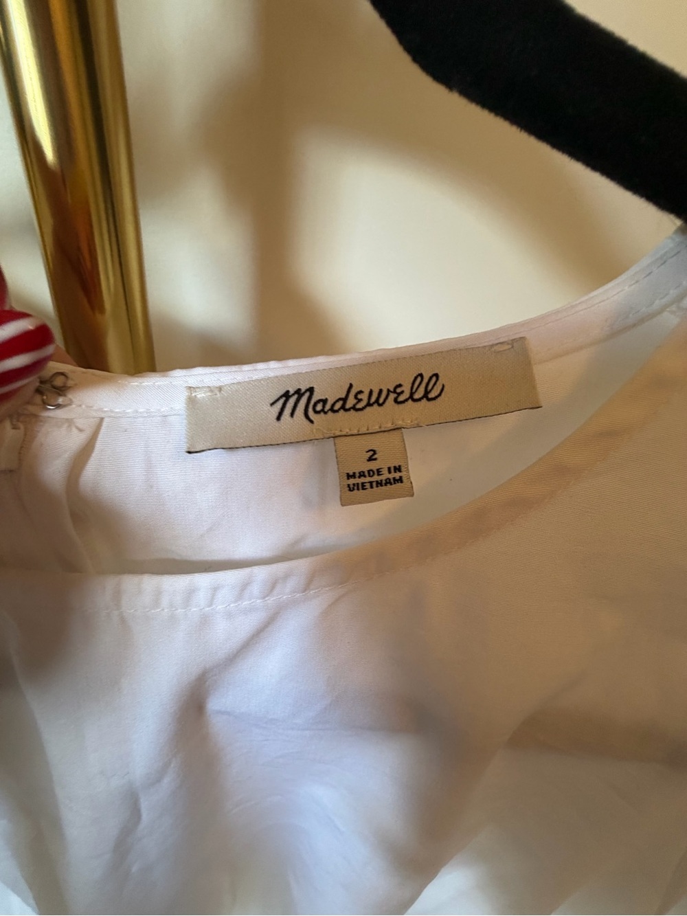 Madewell White Cotton Poplin Puff Sleeve Mini Dress Size 2 | Pockets - Picture 5 of 6